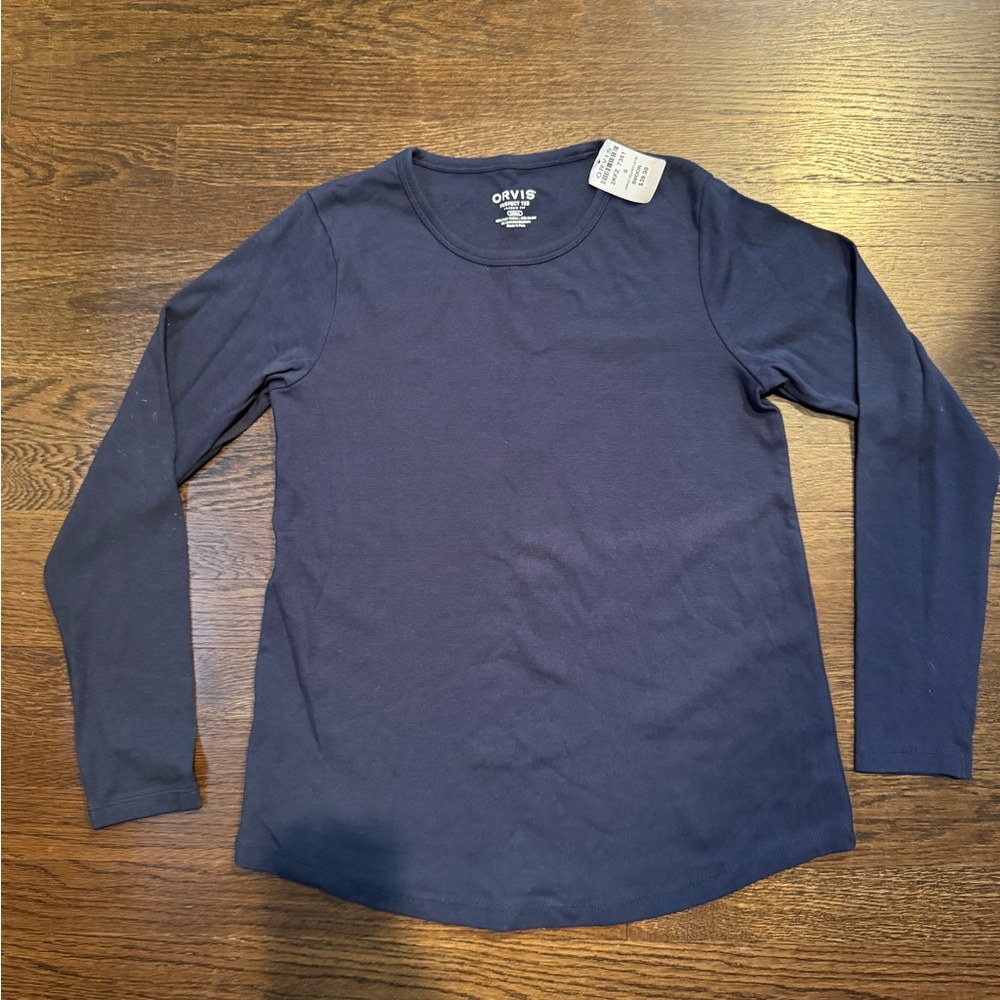 NWT Orvis Classic Fit Navy Long Sleeve Tee